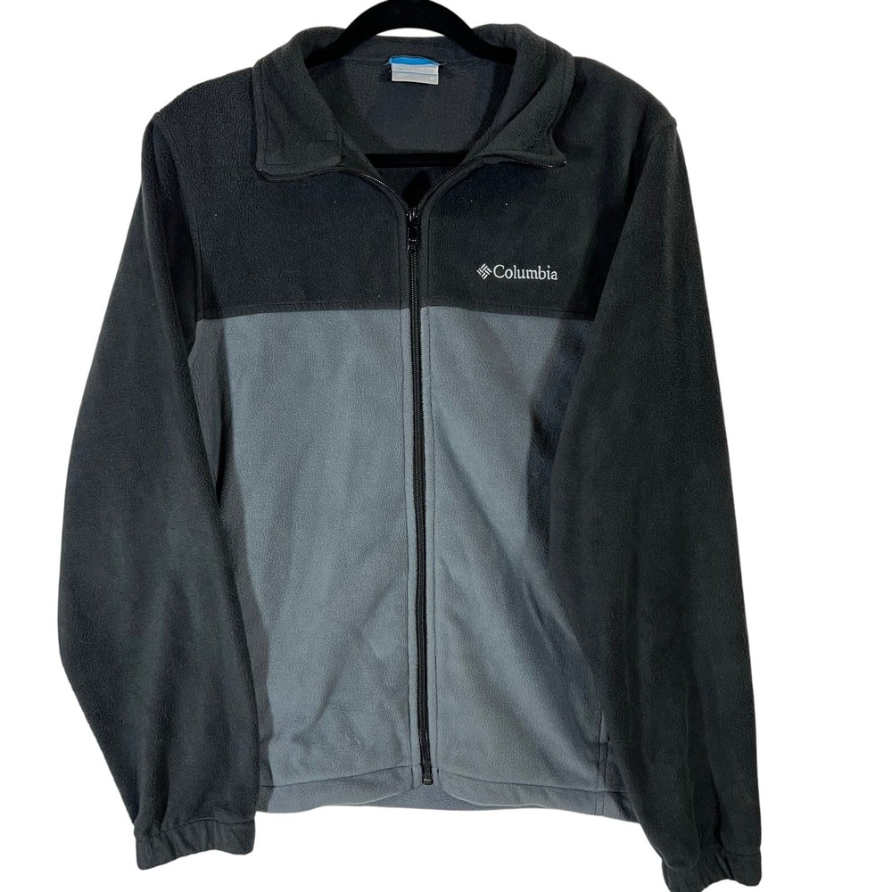 Columbia Granite Mountain Fleece Jacket Gray Black Medium Zip Up